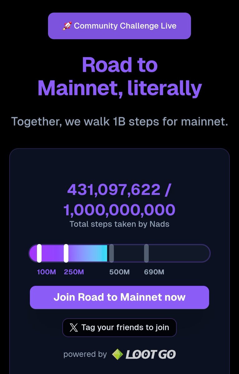 Better walk more or mainnet might be delayed 👀