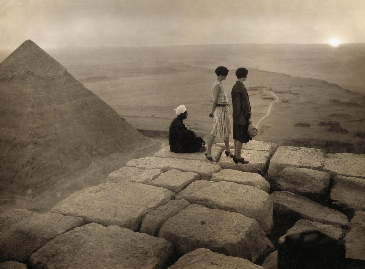 Sunset atop the Great Pyramid of Khufu

Photograph by George Rinhart, c. 1920s