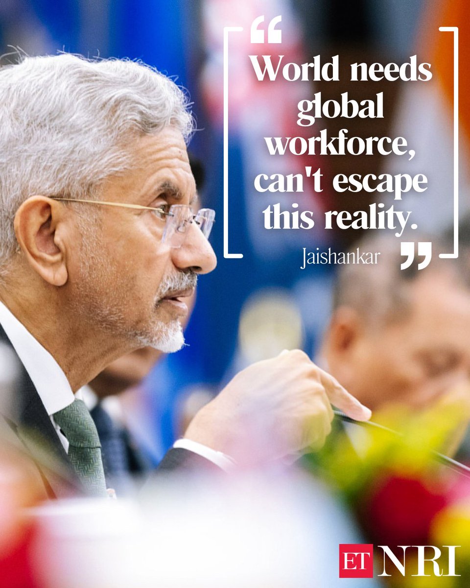 EconomicTimes's tweet image. 🌍 EAM Jaishankar says the world can’t escape the reality of a global workforce — interconnected economies demand shared talent. Skills know no borders. 🌐🤝 Full Report Here - tinyurl.com/2727p662
.
.
.
#GlobalWorkforce #Jaishankar #Economy #Skills