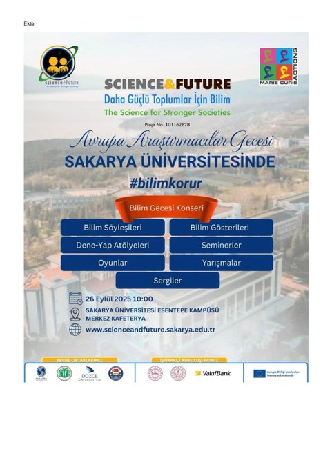 Avrupa Araştırmacılar Gecesi Sakarya Üniversitesi’nde