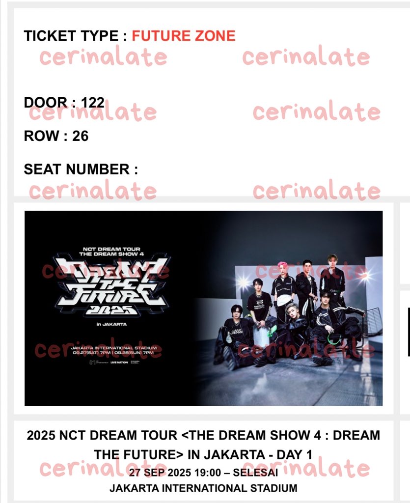 cerinalate's tweet photo. WTS WANT TO SELL
NCT DREAM - THE DREAM SHOW 4 JKT

DAY 1
2 tix Future Zone (sebelahan)
Door 122 Row 26 CENTER VIEW
💵 3.350 /tix UNDERPRICE

✅ DP kecil untuk menghindari hnr
✅ COD venue

detail dan proof via dm yaa🙌🏻
t.  tds4 jis https://t.co/jqngiRqkcI