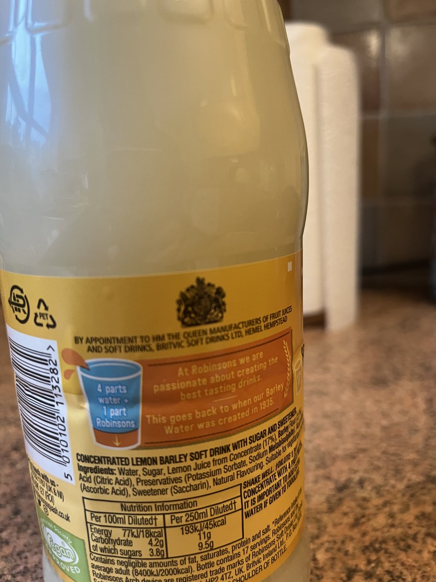 Is this ratio not incredibly, blow your head off, strong? #RobinsonsBarleyWater