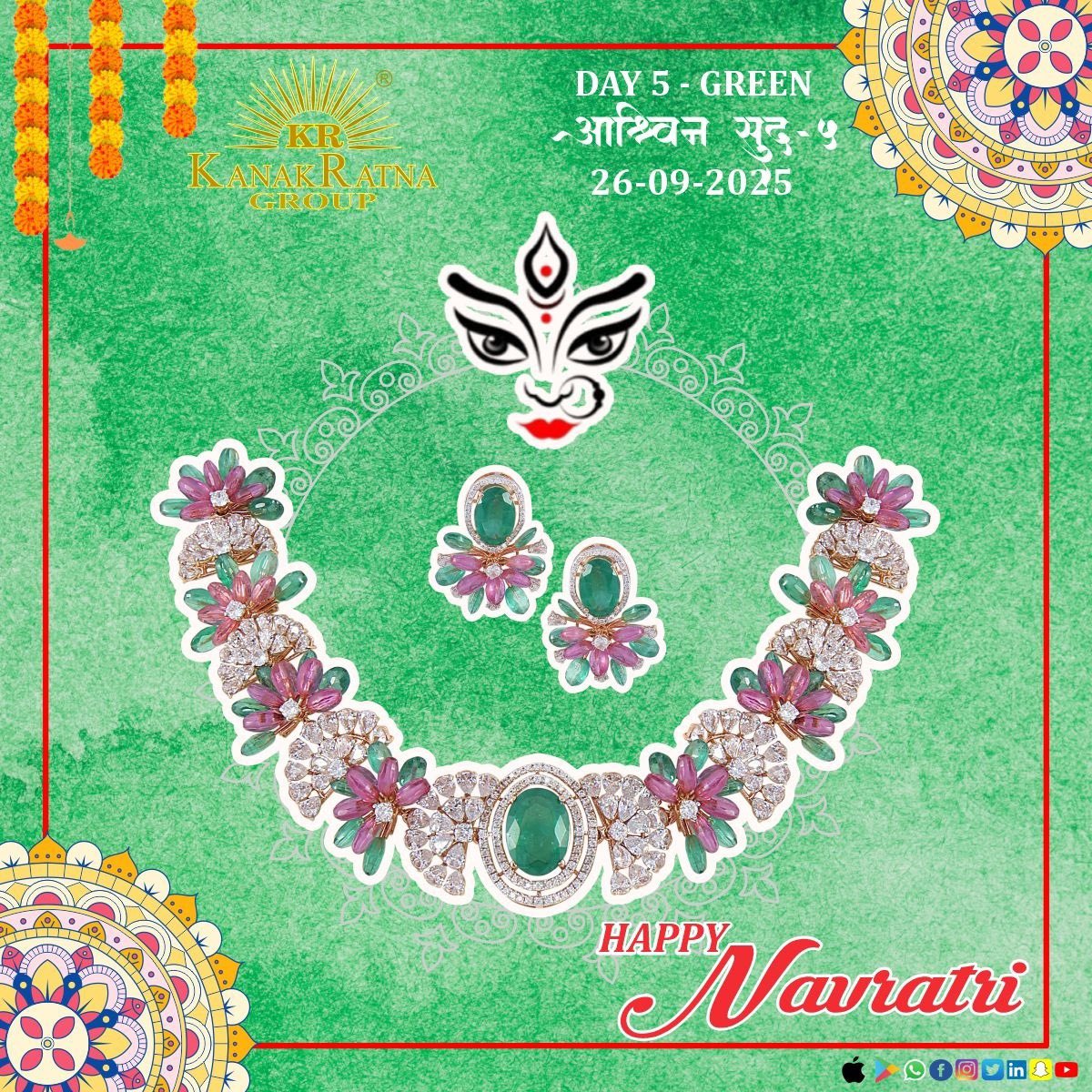 Navratri Day 5 – Maa Skandamata 
The Divine Maa ,
Symbol of of Boundless Love, Care &amp; Protection.
Embodying Shakti &amp; Compassion.
Shubh #Navratri
#Kanakratna