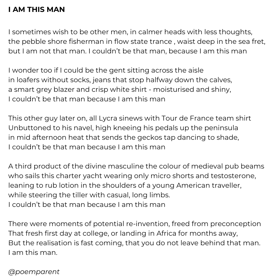 poemparent's tweet image. For anyone who occasionally ponders reinvention. 

#predetermination #masculinity #charactertransformation #ego #id #malerolemodels #menswear #poetry #poemoftheday #poemaday #poetrycommunity #iamwhoiam 
#poem #dailypost #dailypoem #dailypoems