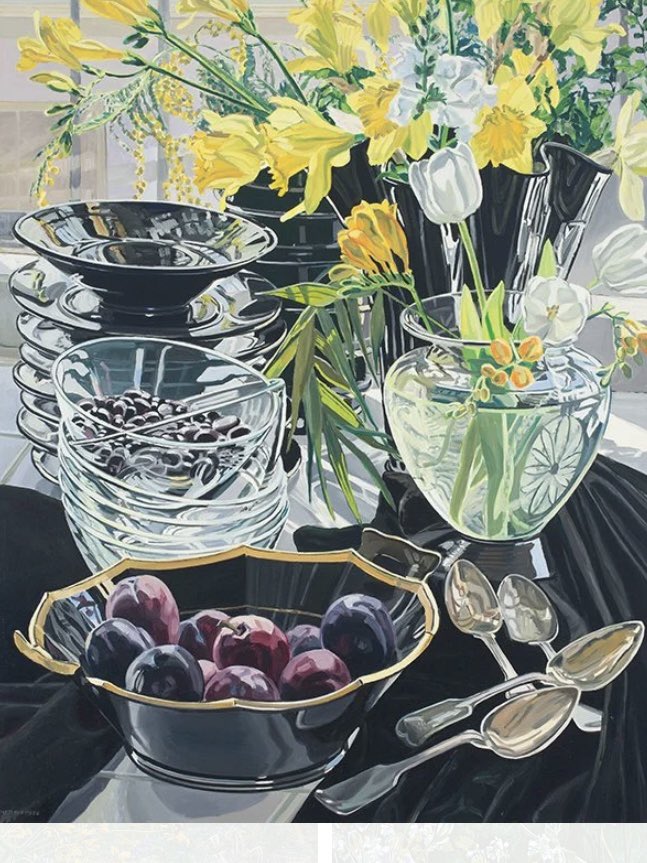 ArtGuideAlex's tweet photo. Black Vase with Daffodils #JanetFish https://t.co/E3cGstEGZS