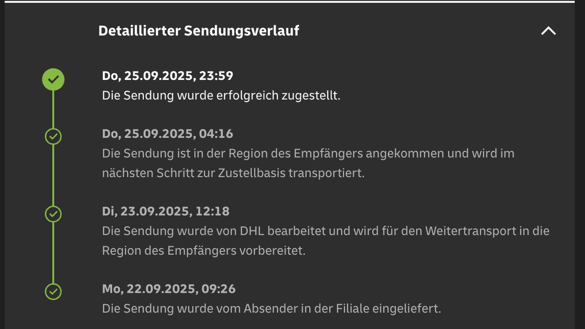 Liebes <a href="/DHLPaket/">DHL Paket</a> Team , wie kann es sein, dass das Paket erst kurz vor Mitternacht zugestellt wird und vorher nicht einmal in ein Zustellfahrzeug geladen wurde? :) Könnten Sie bitte helfen, den Vorfall zu untersuchen?