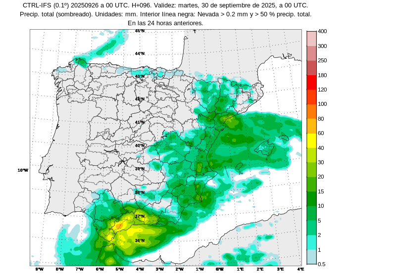 Lo más significativo será la precipitación del domingo y lunes en algunas zonas de Andalucía, aunque todavía con mucha incertidumbre al tratarse de un sistema intenso y reducido en extensión. Intenso oleaje el sábado y domingo especialmente en la costa de la provincia de Cádiz