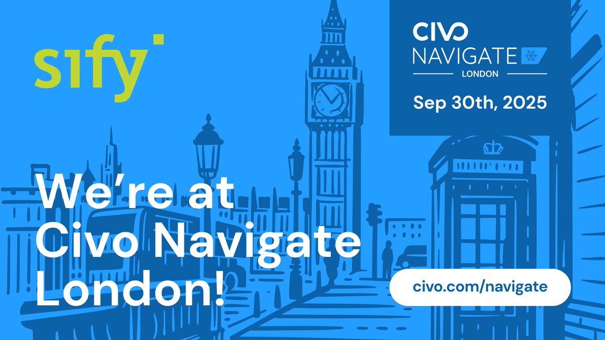 Big thanks to Sify for being a Gold Sponsor of Civo Navigate London, happening September 30th!

Sify is a leading digital transformation solutions provider, offering a range of services including cloud, cybersecurity, and digital workplace. Don't miss out: civo.io/48rbfLJ