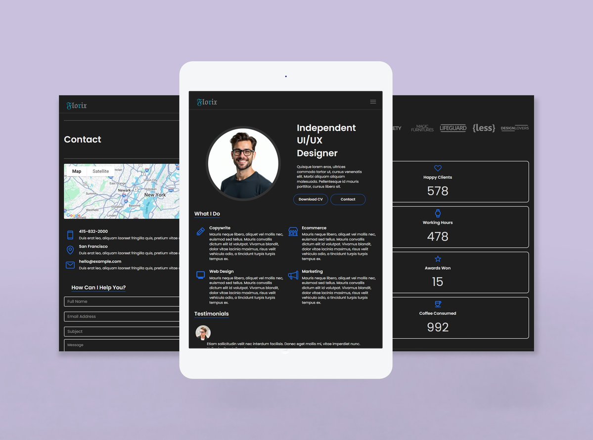 florixllc's tweet image. Preview: alexsmith-dark.bubbleapps.io/version-test
Alex Smith’s dark single-page portfolio by Florix smooth nav; CV, projects, blog, resume, testimonials, contact in one flow. Built end-to-end by Florix.
#BubbleDeveloper #NoCodeExpert #ProductDesign #UXDesign #PortfolioBuilding #PortfolioWebsite