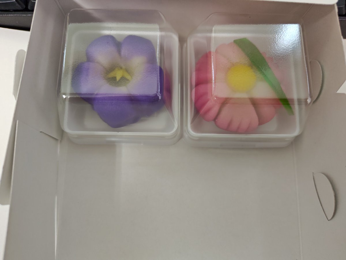 immature6's tweet photo. 午後、取引先に怒られに行った帰り、近場の和菓子屋さんで上生菓子と麸饅頭を買ってきた♪
こういう日は甘いものに限りますねぇ♪
安物の抹茶だけど、和菓子には抹茶が一番♪ https://t.co/le5G6xJ8y2