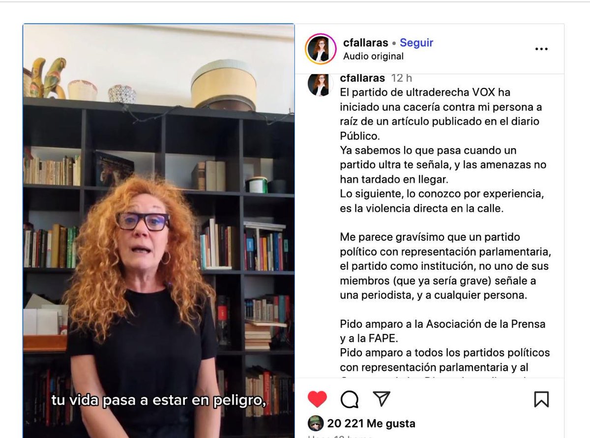 Hay en marcha una campaña de odio contra <a href="/CFALLARAS/">Cristina Fallarás Sánchez</a> desde grupos ultra: amenazas, burlas, insultos y mensajes contra ella. 
Desde la Red Federal de Cultura de IU queremos trasladarle nuestro apoyo total, sin fisuras: compañera, estamos juntas en esto. #SiTocanAunaNosTocanAtodas