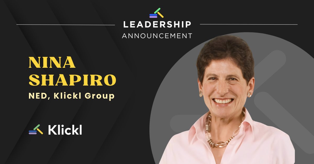 klicklofficial's tweet image. 📢 Leadership Announcement | New NED, Klickl Group

We’re proud to welcome Nina Shapiro as a Non-Executive Director at Klickl Group.

Nina brings 30+ years of global leadership in international finance, capital markets, and infrastructure. She served as VP of Finance &amp;amp; Treasurer…