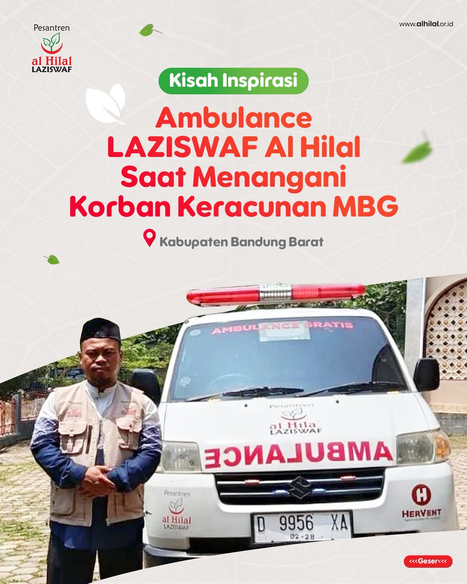 Laziswafalhilal's tweet photo. Kisah Inspirasi Ambulance LAZISWAF Al Hilal Saat Menangani Korban Keracunan MBG π₯Ήπ
Informasi selengkapnya:
https://t.co/KS2uHpg4po
#fyi #AlHilal #infoKBB #infobandung https://t.co/0TwQRU3788