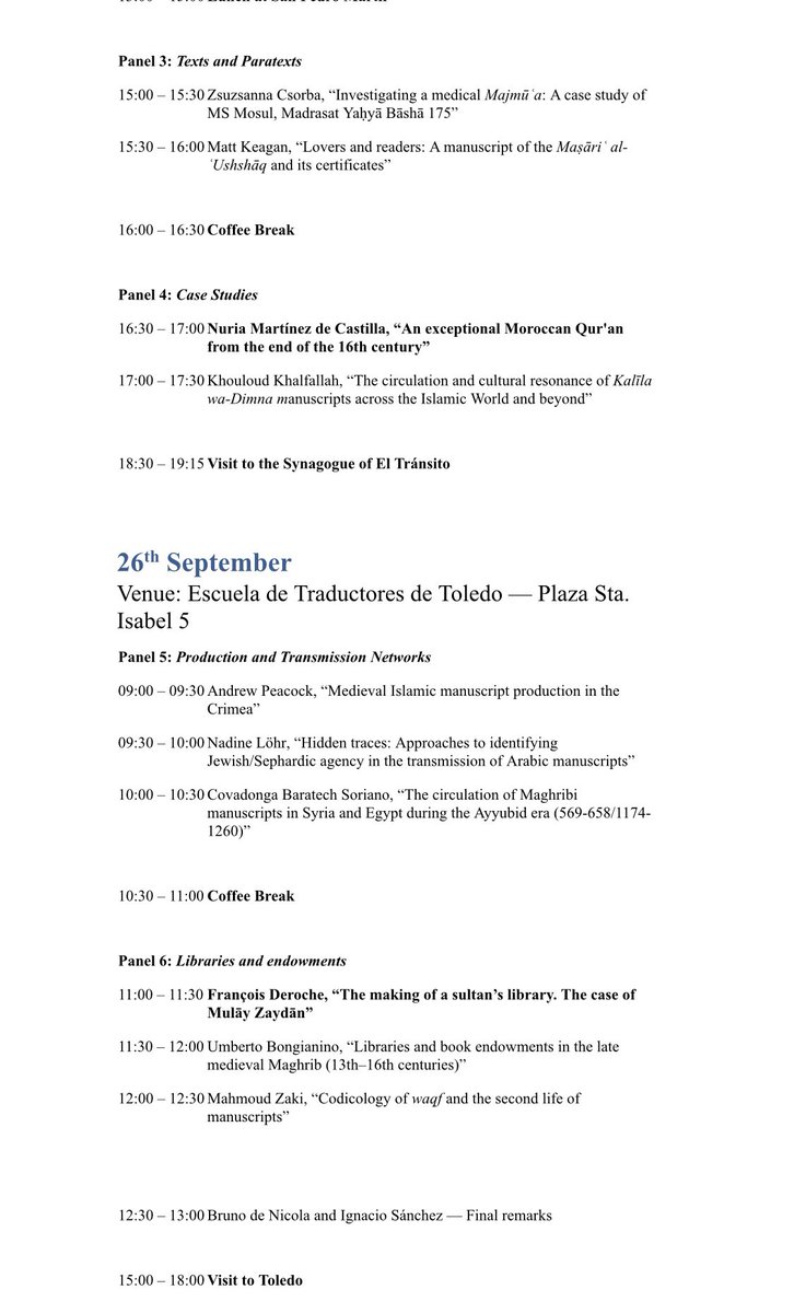 Toledo - International conference on Manuscripts in Pre-Modern Islamic Period- at the Escuela de Traductores, what a wonderful venue !