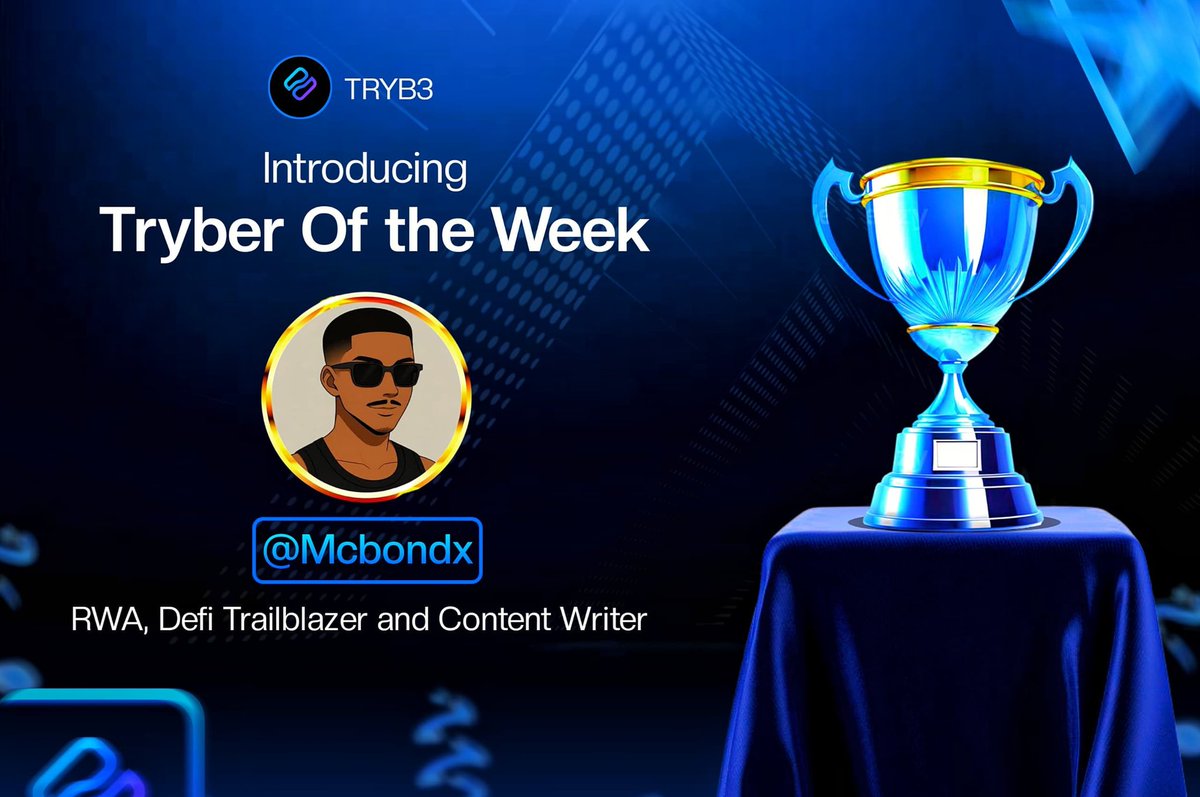 TRYB3 ꩜³ (@tryb03) on Twitter photo 𝐈𝐍𝐓𝐑𝐎𝐃𝐔𝐂𝐈𝐍𝐆 𝐎𝐔𝐑 𝐓𝐑𝐘𝐁𝐄𝐑 𝐎𝐅 𝐓𝐇𝐄 𝐖𝐄𝐄𝐊
This week, the spotlight goes to <a href="/Mcbondx/">Mcbond꩜³</a> 🤗
A content writer and a RWA & DeFi Tribalizer, he’s been showing up consistently, adding value and contributing actively to the community.
Even when it doesn’t seem 𝐈𝐍𝐓𝐑𝐎𝐃𝐔𝐂𝐈𝐍𝐆 𝐎𝐔𝐑 𝐓𝐑𝐘𝐁𝐄𝐑 𝐎𝐅 𝐓𝐇𝐄 𝐖𝐄𝐄𝐊
This week, the spotlight goes to <a href="/Mcbondx/">Mcbond꩜³</a> 🤗
A content writer and a RWA & DeFi Tribalizer, he’s been showing up consistently, adding value and contributing actively to the community.
Even when it doesn’t seem