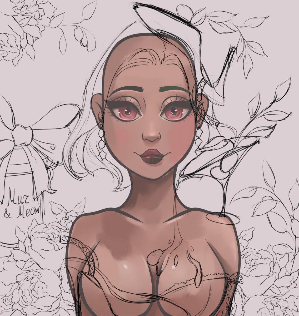 Good morning my friends 😍😍😍😍 A little sketch from Mur Nastya 😍 While working in color to complete my Mur