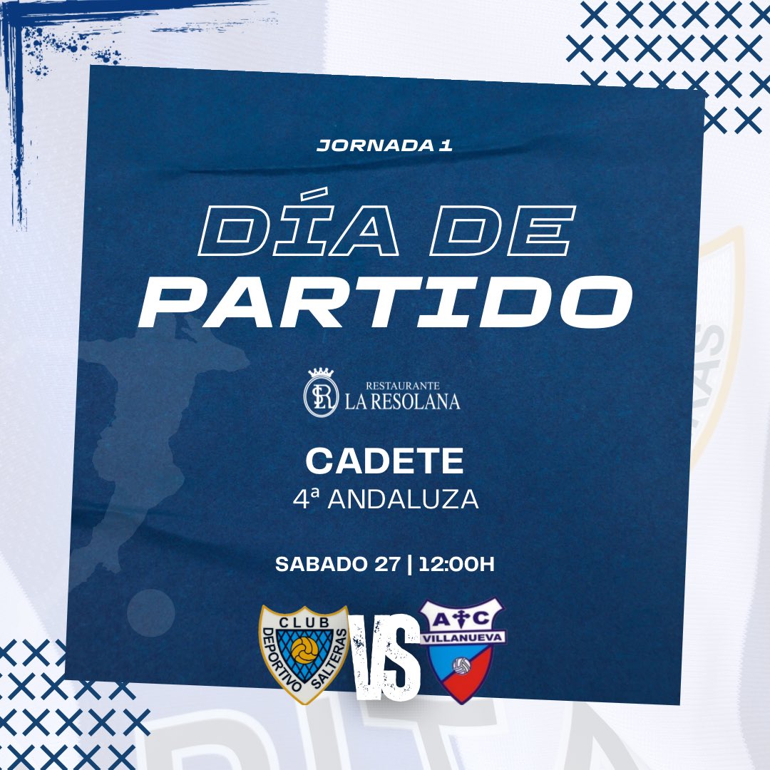 ⚽️ Continúa la temporada esta semana con dos nuevos equipos que se estrenan.

🤝🏼 <a href="/AytoSalteras/">Ayto. Salteras</a> 
🤝🏼 <a href="/restlaresolana/">La Resolana</a>
