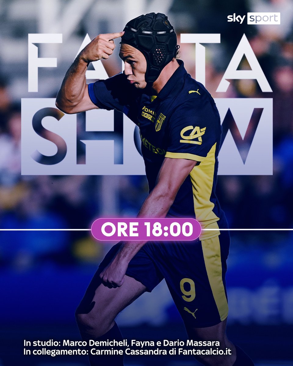 📣 Torna #SkyFantaShow
🗓 Oggi alle 18 in diretta su #SkySport 24
👥 in studio
<a href="/marcodemi90/">Marco Demicheli</a> <a href="/fains/">Valerio Spinella</a> <a href="/DarioMassara/">Dario Massara</a>
e in collegamento  <a href="/CarmineCassandr/">Carmine Cassandra</a> di <a href="/Fantacalcio/">Fantacalcio</a>

🤔 Dubbi sulla formazione❓
🗣️ Mandaci un messaggio vocale su whatsapp al numero 345.9906769
🔊 I migliori saranno