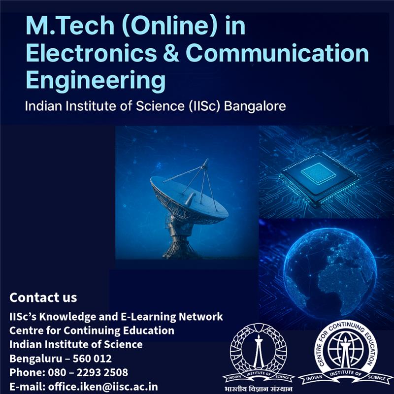 cce_iisc's tweet image. Advance your career with @iiscbangalore&apos;s M.Tech (Online) in Electronics &amp;amp; Communication Engineering!

Learn from India’s #1 research institute.

Flexible, online, career-focused program.

#MTechOnline #IISc #ECE #SignalProcessing #VLSI #MachineLearning