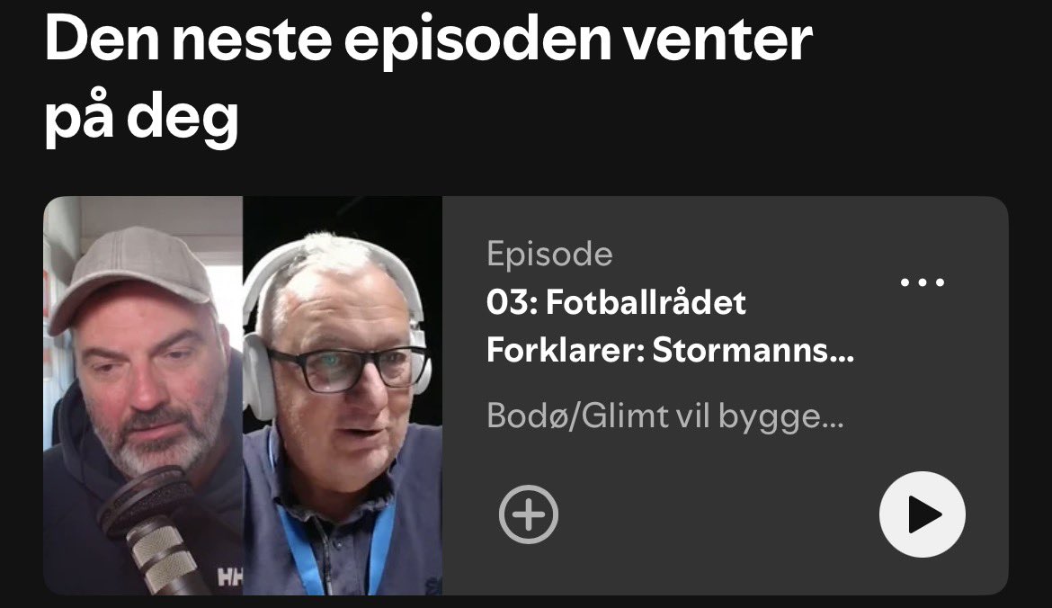 Ukens episode ligger i spilleren. Bodø/Glimt og ny stadion er tema. <a href="/boarntze/">Børre Arntzen</a> er veileder.

iTunes: podcasts.apple.com/no/podcast/fot…
Spotify: open.spotify.com/episode/4Byg5p…