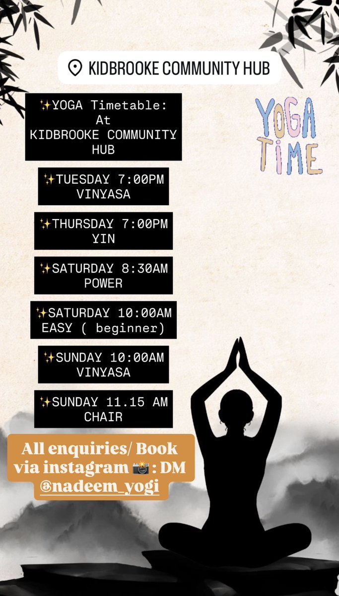Have an interest in Yoga or want to learn something new? 🧘🏻‍♀️
Come and join us every Saturday morning 10am at Kidbrooke community hub for a beginners yoga class! 
Enquiries/booking Queries DM nadeem_yogi on instagram 📸 
Hope to see you on the mat! ✨ #yoga #kidbrooke #london #fyp