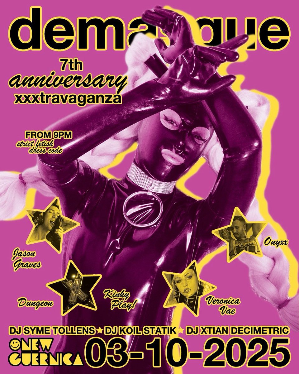 ⛓️1 WEEK TO GO ⛓️

🎟️ all info + tix via demasquemagazine.com/events/demasqu…