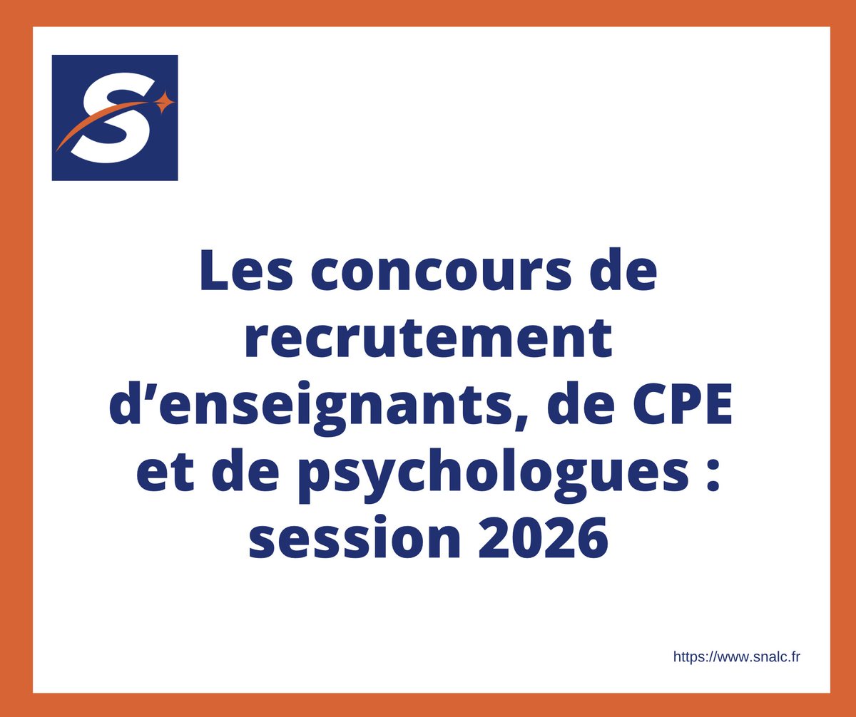Le SNALC vous dit tout sur les #concours de recrutement des personnels #enseignants , personnels d’éducation et psychologues de l’ #EducationNationale snalc.fr/les-concours-d…