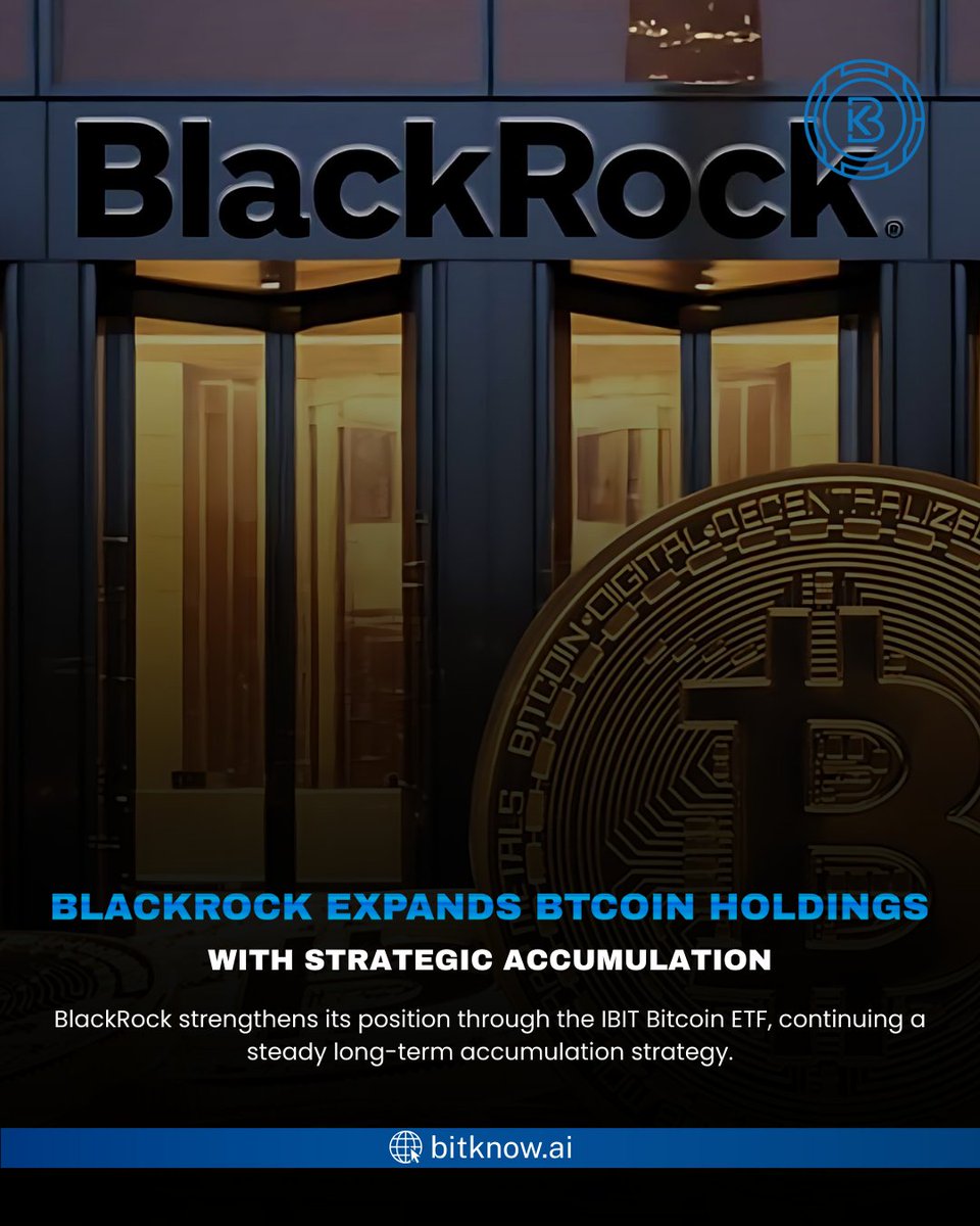 bitknow_media's tweet photo. 🚀 BlackRock adds 703.7 BTC via the IBIT Bitcoin ETF, continuing its steady long-term accumulation.

#BlackRock #Bitcoin #BTC #CryptoInvesting #ETF #Blockchain #CryptoNews #BitKnow https://t.co/MXYxnnjiie