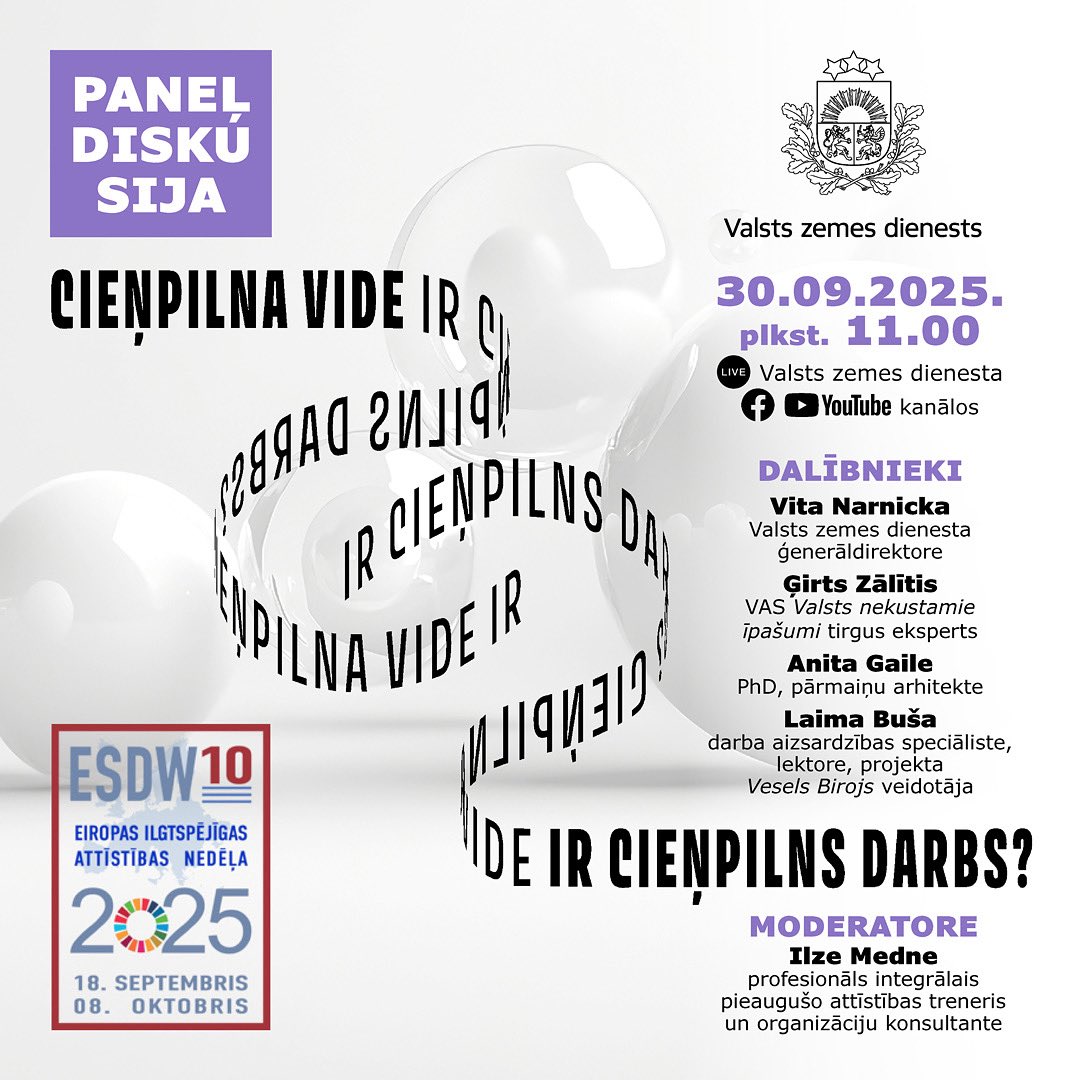 🧐Vai esi aizdomājies, kā darba vide ietekmē darbinieku motivāciju un sabiedrības uzticību valsts pārvaldei? 🍏Paneļdiskusijā “Cieņpilna vide = cieņpilns darbs?” piedāvāsim atklātu sarunu par to, kā veidot darba vidi, kas atbalsta darbiniekus.
🔎 vzd.gov.lv
#ESDW2025