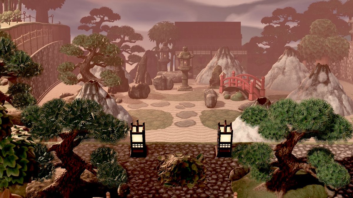 夕陽立つ庭園

#あつ森民と繋がりたい 
#あつ森写真部 
#AnimalCrossing