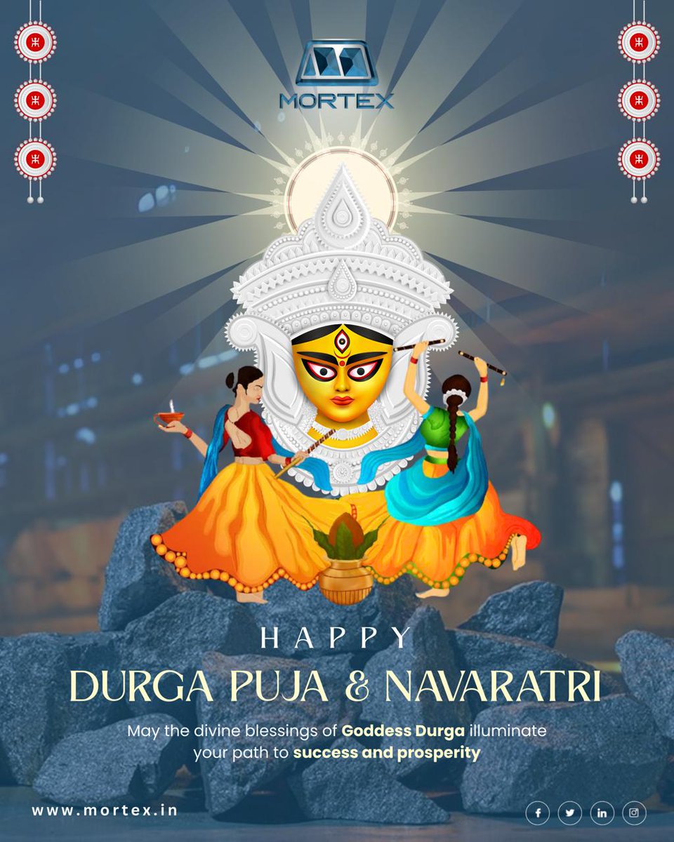 MortexIndia's tweet image. The Mortex Group wishes everyone a happy Durga Puja and Navaratri. May the divine energy inspire you to conquer your challenges and embrace the strength within.

#mortexgroup #durgapuja #DurgaPuja2025 #navaratri2025 #MaaDurgaBlessings