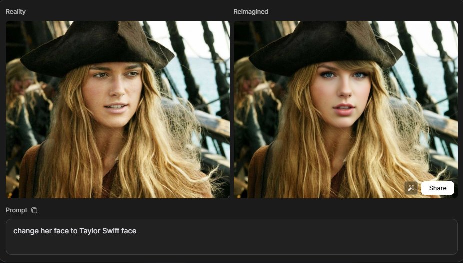 dss_mrs's tweet image. Can barriers be dissolved with just a tap of the screen?

This uncensored AI faceswap photo editor gives you the power to swap into anyone or any scene.

Free. Unlimited. No login. No rules.🔞

Here&apos;s the faceswap edit of your favorite singer:
eternalai.org/uncensored-rei…