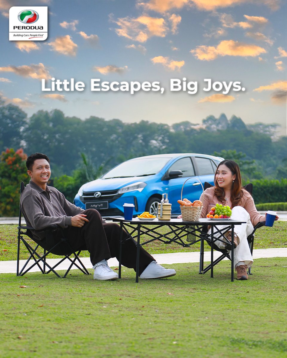 perodua's tweet image. Sometimes all you need is your favourite drink, fresh air, and a view that makes you pause.
Your car isn’t just a ride, it’s your personal getaway wherever the road takes you.
#Perodua #WeGoBeyond