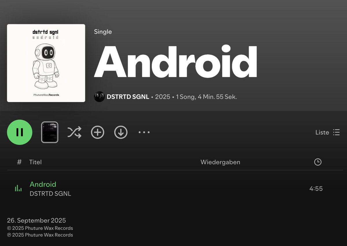 The little robot is unleashed... New single by DSTRTD SGNL!

open.spotify.com/intl-de/track/…