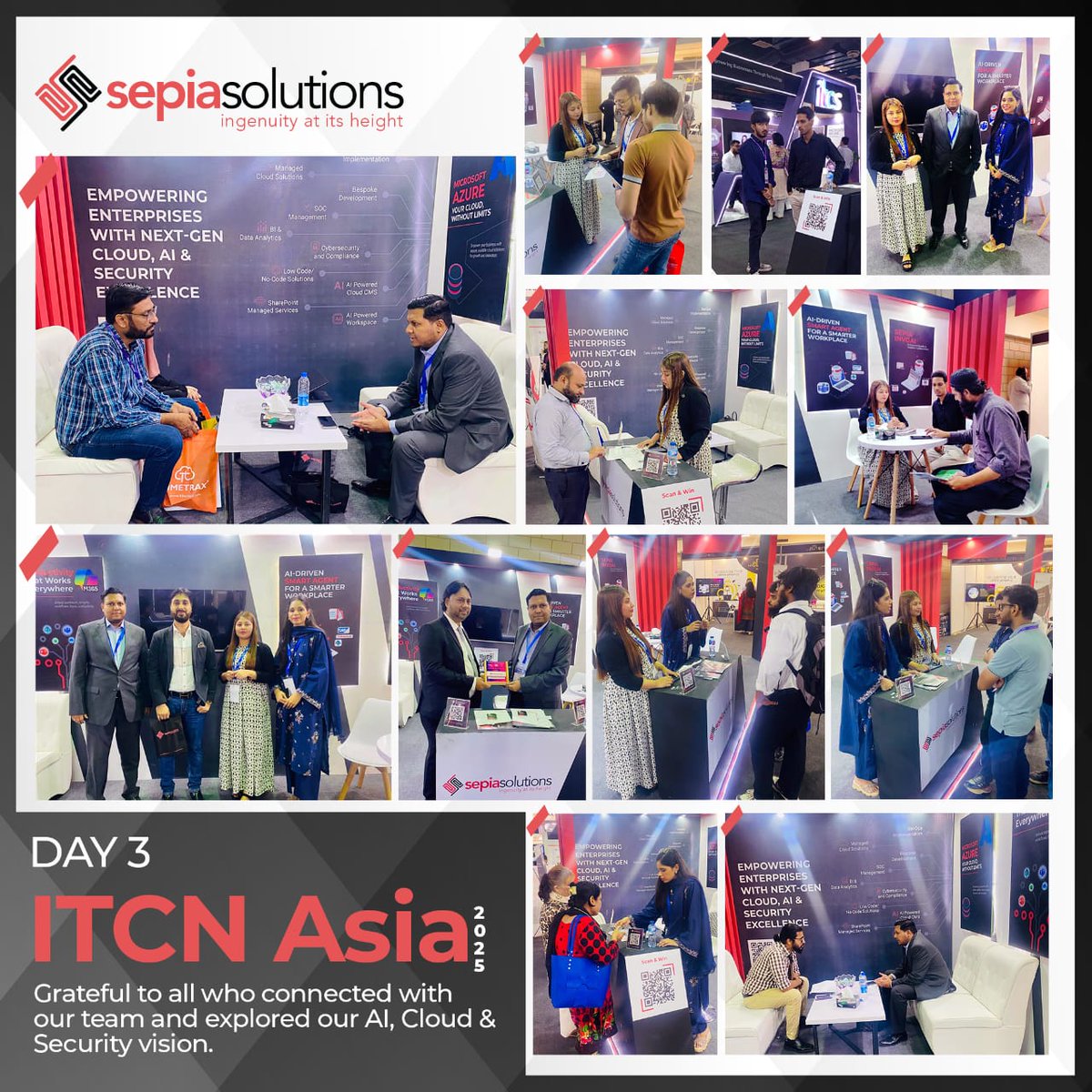 SepiaSolutions's tweet image. Day 3 Highlights – Wrapping Up ITCN Asia 2025!

3 days of innovation, collaboration &amp;amp; networking come to a close. Thank you to everyone who connected with us &amp;amp; explored our AI &amp;amp; Cloud solutions!

#ITCNAsia2025 #SepiaSolutions #AI #CloudSolutions #Innovation @ITCNASIASOCIAL