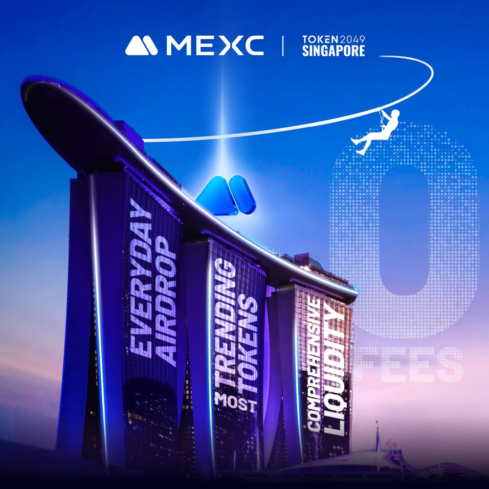 MEXC is all about 0 fees, max speed ⚡️ At #TOKEN2049 Singapore, we bring  you the first-ever zipline at Marina Bay Sands! 🎁 Riders get surprise  rewards. 📌 Mark the MEXC Booth: