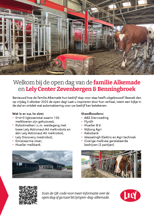 ★ Open dag melkveehouderij Alkemade ★

Benieuwd hoe de familie Alkemade hun bedrijf stap voor stap heeft uitgebouwd? Bezoek dan volgende week vrijdag 3 oktober de open dag!

Onze specialisten heten u graag welkom, tot dan! 📷