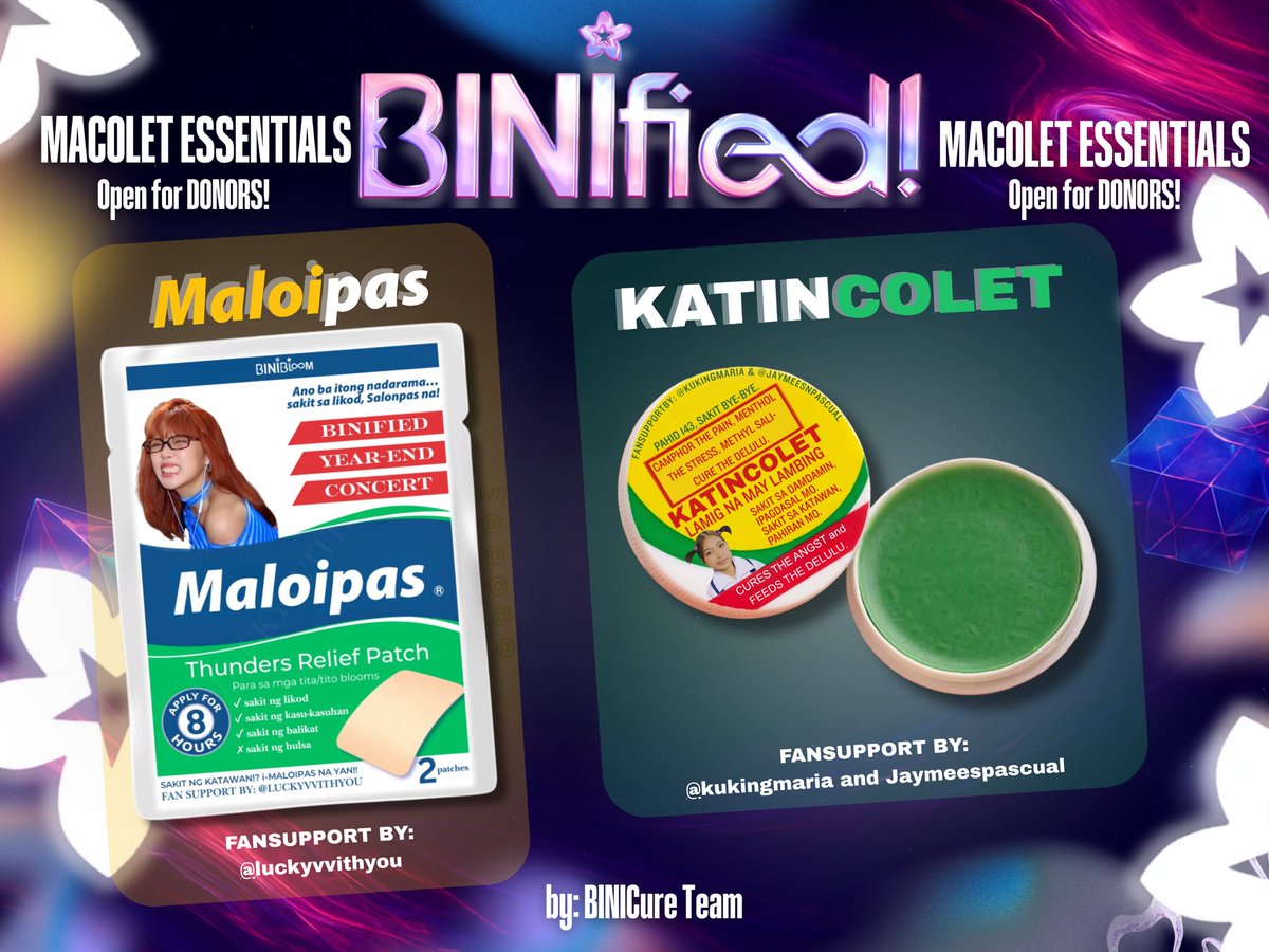 BINIFIED FAN SUPPORT FROM BINICURE TEAM

-Emergen-CEY Kit | MACOLET Essentials: 
KATINCOLET (katinko) 

- Mbf <a href="/kukingmaria/">MILAgros 🌮</a> <a href="/jaymeesnpascual/">jaymee</a> 
- like&amp;rt
- Will be giving you re-SHEE-ta on dday po
- 1:1
- Open for trades and donors!
- WITH Real medicine + biniral water
