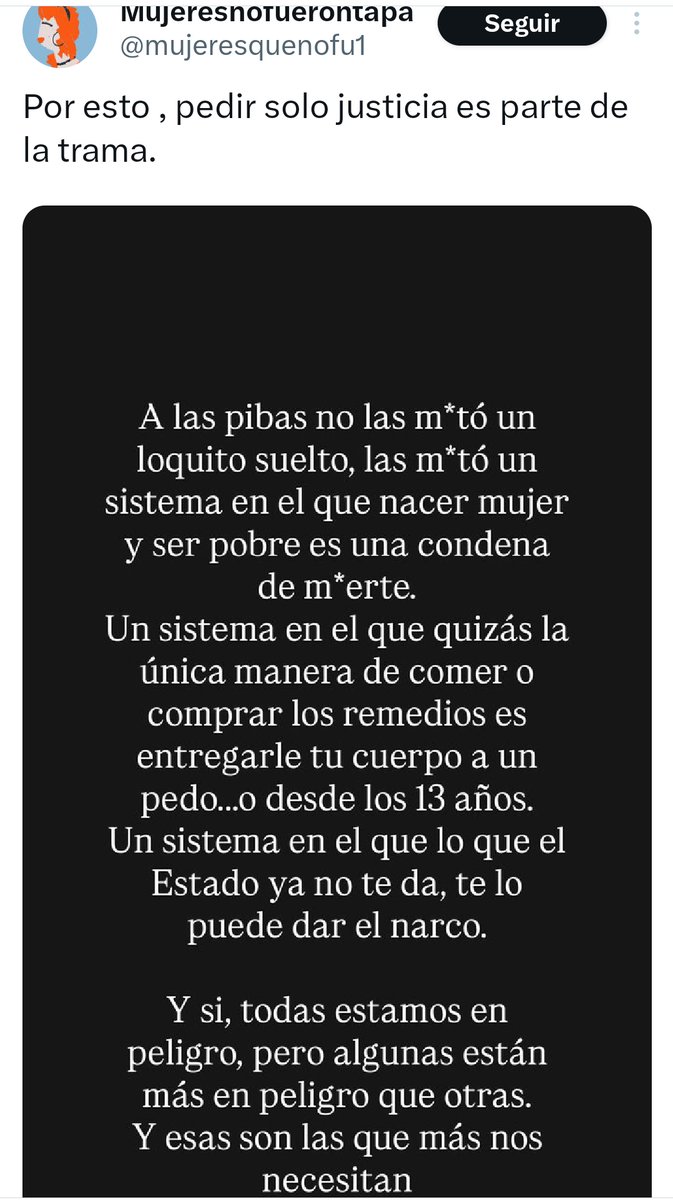 Dices que nunca jamás ningún hombre ha muerto por meterse en embrollos ilegales para salir de la pobreza?
De nuevo la tesis de que los tíos son invulnerables, a pesar de ser mayoría de víctimas de crímenes violentos. El feminismo es una ideología por y para imbéciles.