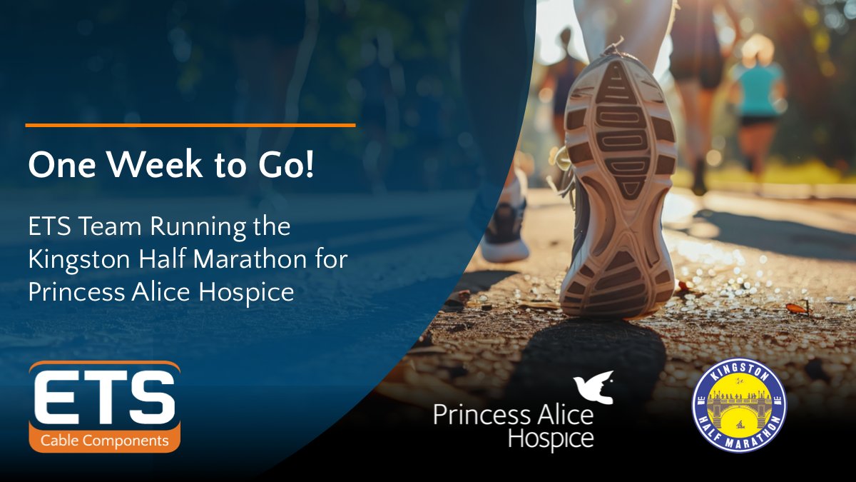 Just one week until race day! The ETS team is gearing up to run the Kingston Half Marathon in support of Princess Alice Hospice. Help us make an impact bit.ly/3Iz7LMD

#KingstonHalfMarathon #CommunitySupport #PoweringPeople #TeamEffort