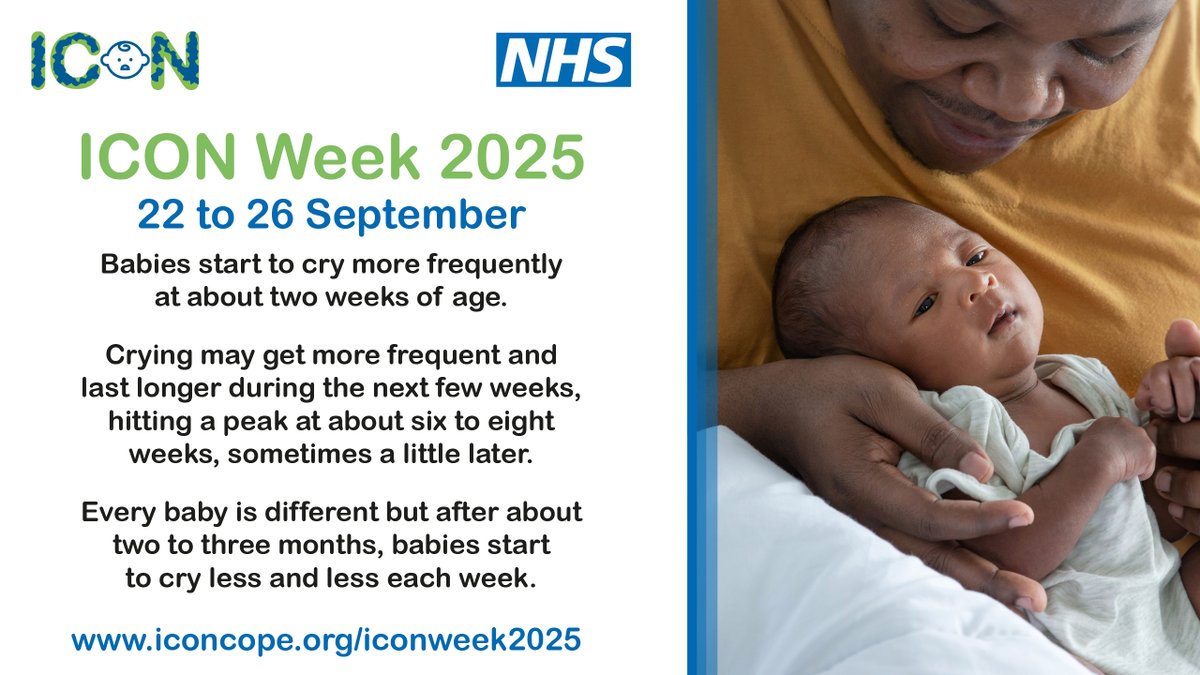 BFfC_Child's tweet photo. It’s tough when a baby won’t stop crying. You might worry something is wrong or fear losing your cool – but you can cope.
Remember:
⭐️ Take a break
⭐️ Ask for help 
⭐️ Never, ever shake your baby

More advice here: 
➡️ https://t.co/3UzYfSIEr1

#ICONcope #ICONWeek2025 https://t.co/X6xsakNiBL