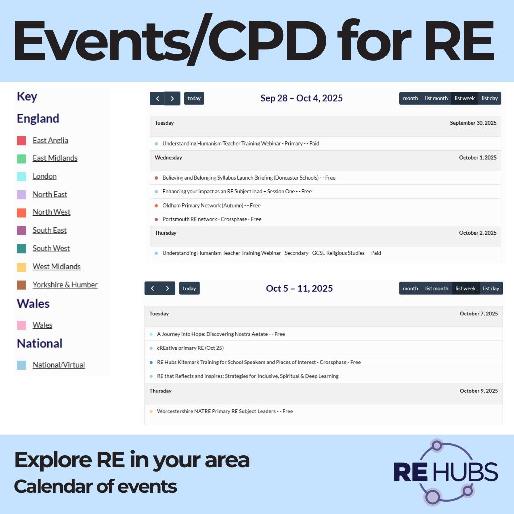 RE Hubs is packed with everything you need to explore RE in your area. We have lots of events, training and CPD listed which can be searched by date and region. 

🔗 bit.ly/3GRgGbg