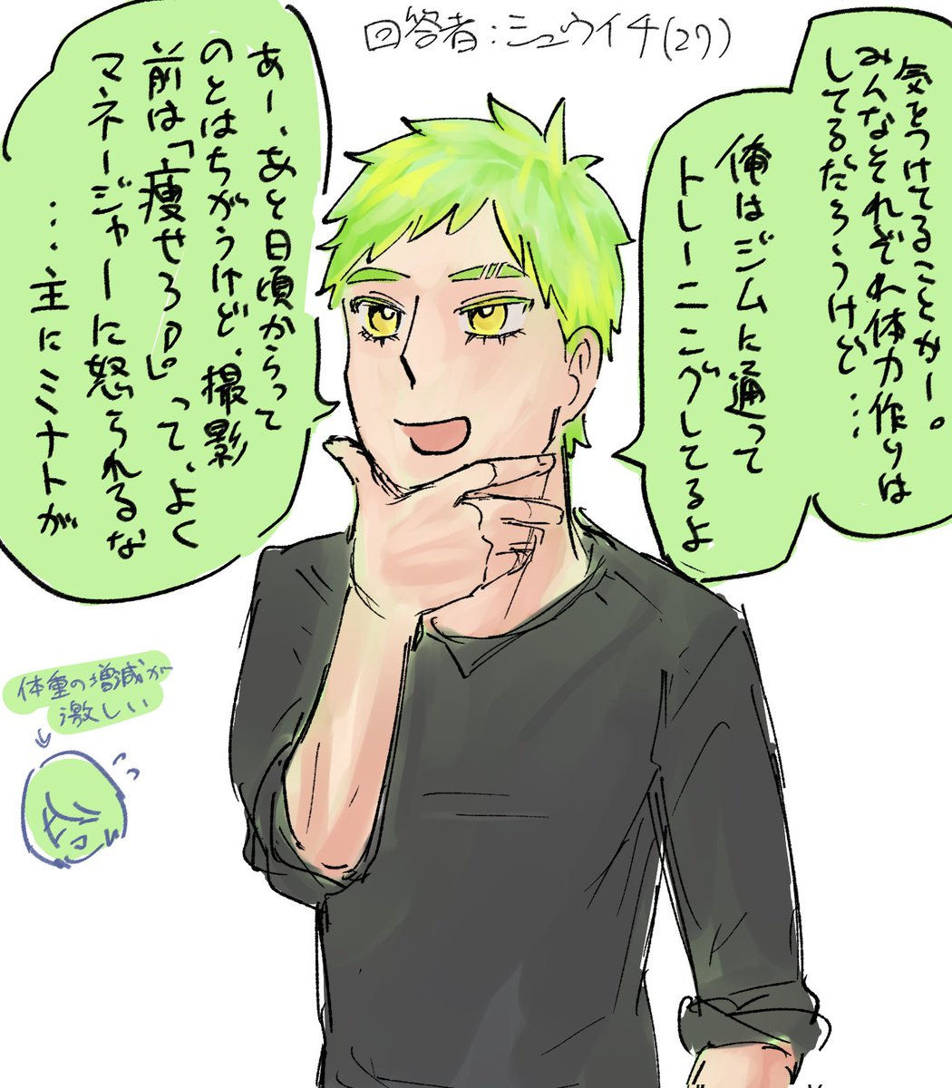 🌸うちの子に関する質問にうちの子本人が答える

ウテンケッコウの皆さんは日頃から健康面で気をつけていることはありますか？（体づくりや食事運動など）