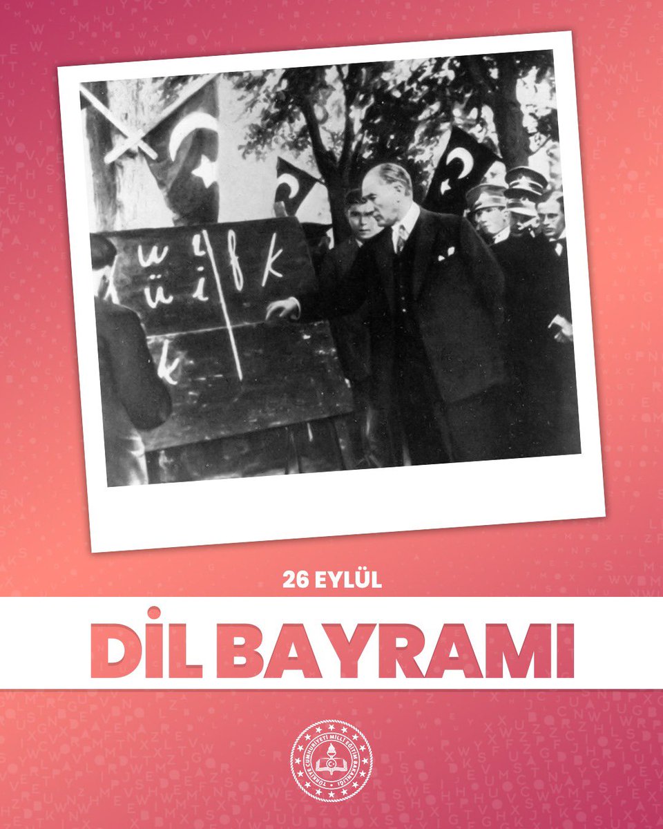 🇹🇷“Dil Bayramı” Kutlu Olsun! 

26 Eylül 1932’de, Gazi Mustafa Kemal Atatürk’ün liderliğinde “1. Türk Dili Kurultayı” toplanmış; bu tarihî başlangıcın “Dil Bayramı” olarak kutlanması kabul edilmiştir.

Millî kimliğimizin bayramı olan bu anlamlı günde düşünerek, okuyarak, konuşarak