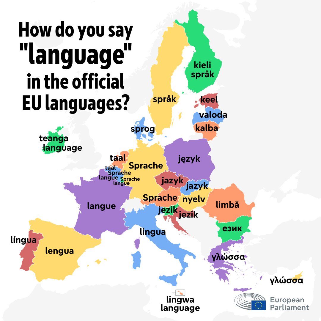 Europarl_EN's tweet photo. Happy European Day of Languages!

With 24 official languages, the EU is united in linguistic diversity 💙

Multilingualism is democracy in action: everyone in the EU can follow the work of their MEPs in any of the 24 official EU languages.

Learn more: https://t.co/xiIjHt0gXR https://t.co/0w68YNIJNN