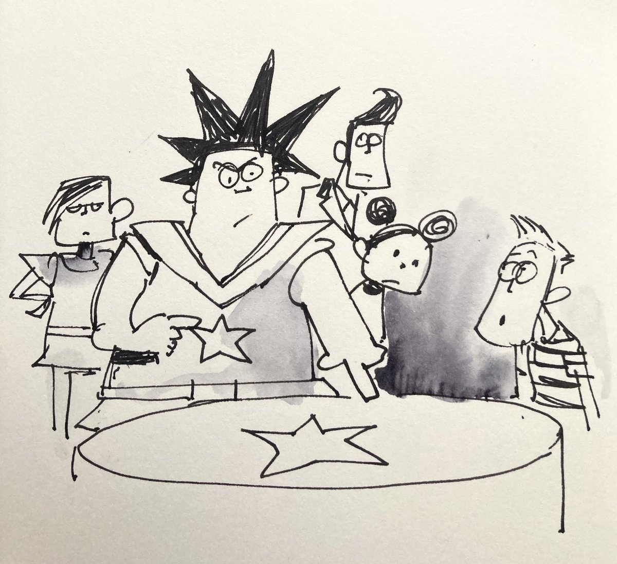 In my dream I was in a kind of futuristic pop band academy in Japan &amp; I’d obviously sat on a table belonging to a particular band who seemed to be sporting an impressive Jetsons meets early Roxy Music meets teddy boy look. I had to move to another table