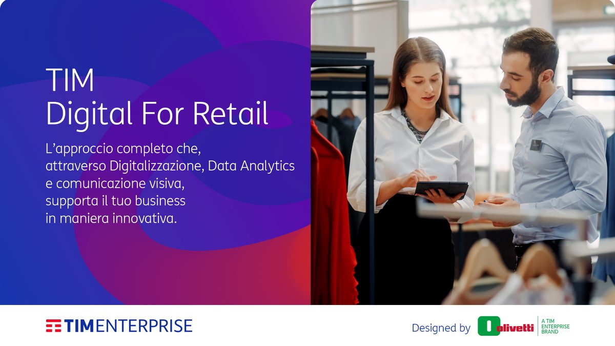OlivettiOnline's tweet image. #TIMdigitalForRetail è la soluzione di #TIMEnterprise, powered by #Olivetti, che supporta l&apos;evoluzione digitale di grandi catene commerciali o singoli shop, permettendo di offrire al cliente finale un’esperienza d&apos;acquisto innovativa 🛍️📲

Scopri come ➡️ bit.ly/TIMdigitalForR…