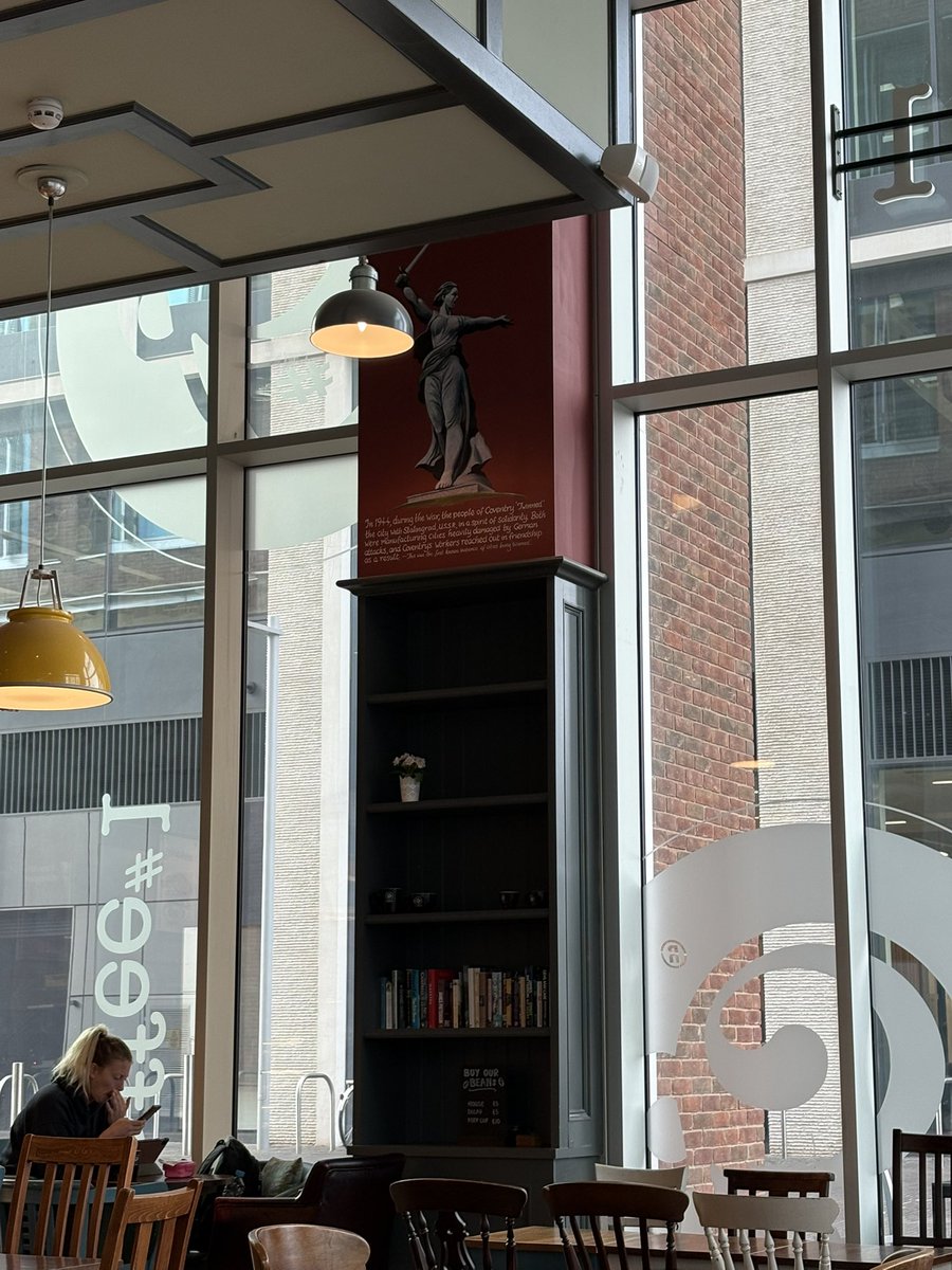 billybragg's tweet image. Really enjoyed making the audience laugh at Reform’s Richard Tice on @bbcquestiontime last night. Grabbing some brekko at Coventry station I didn’t expect to see this stirring tribute to the defeat of fascism adorning the wall of Coffee #1 #AllYouFascistsBoundToLose