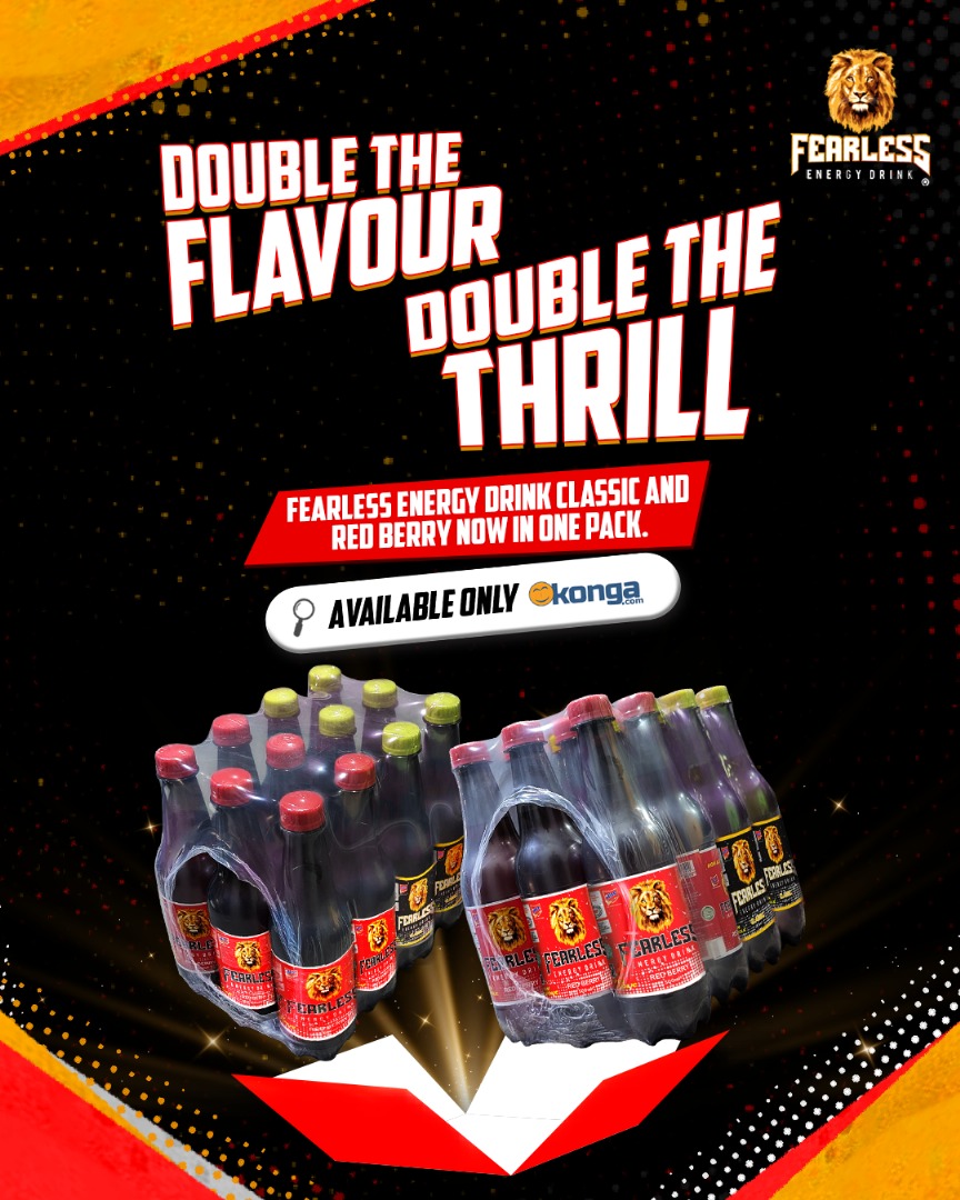 Fearless Energy Drink (@fearlessng) on Twitter photo Get your Fearless Classic + Red Berry combo now, only on Konga 🛒💥
Don’t just drink energy. Experience DOUBLE the thrill! ⚡ Get your Fearless Classic + Red Berry combo now, only on Konga 🛒💥
Don’t just drink energy. Experience DOUBLE the thrill! ⚡