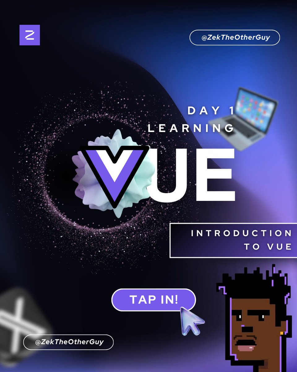 ZekTheOtherGuy's tweet image. Well I started learning Vue ..and decided to document my learning progress here. Walk with me!😎✔
#VueJS #Frontend #CodingJourney